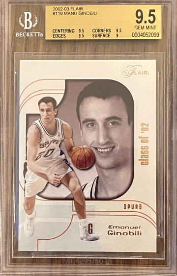 Manu Ginobili 2002-03 Flair RC /1750 BGS 9.5
