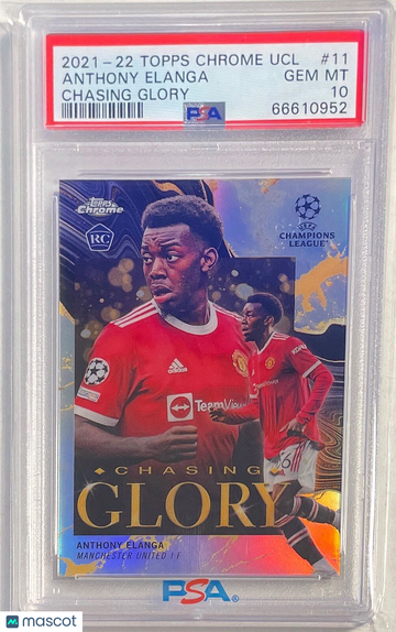 2021 Topps Chrome UEFA Champions League Chasing Glory Anthony Elanga #11 PSA 10