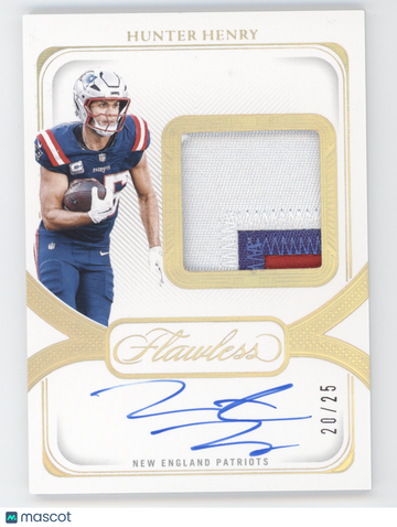2024 Panini Flawless Hunter Henry #DPA-HHY Distinguished Patch Autograph /25