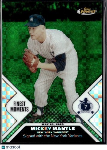 Mickey Mantle 2006 Topps Finest Finest Moments Green Refractor New York Yankees