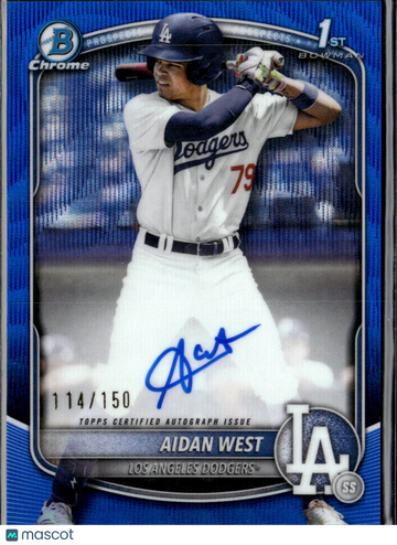2025 Bowman Chrome Aidan West #CPA-AWE Blue Wave Refractor /10.