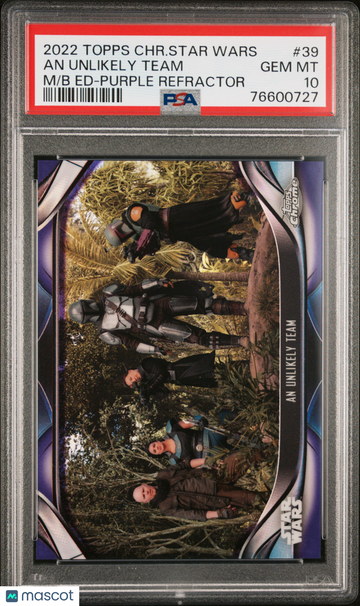 2022 Topps Chrome Star Wars The Mandalorian Beskar Edition An Unlikely Team Hologram #39 PSA 10
