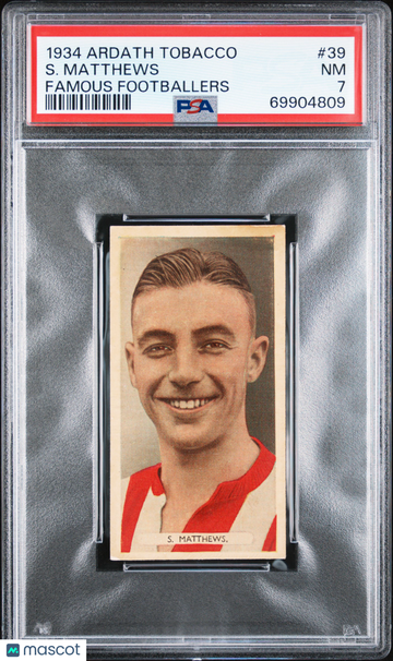 1934 Ardath Tobacco Famous Footballers S. Matthews #39 Rookie PSA 7