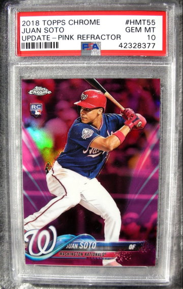 Juan Soto 2018 Topps Chrome Update Pink Refractor #HMT55 PSA 10