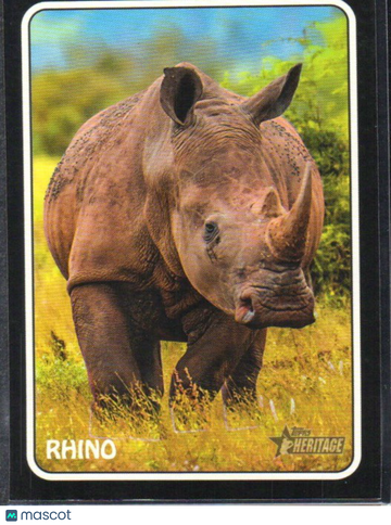 2024 Topps Heritage Rhino #75Z-16 1975 Topps Zoo's Who Stick-Ons Blue