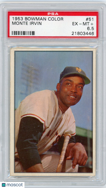 1953 Bowman Color Monte Irvin #51 PSA 6.5