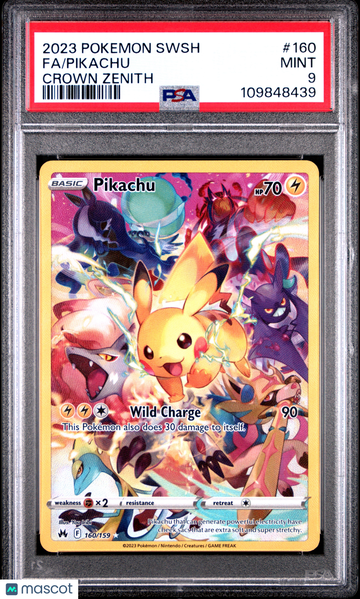 2023 Pokemon Sword And Shield Crown Zenith Pikachu Crown Zenith PSA 9 #160