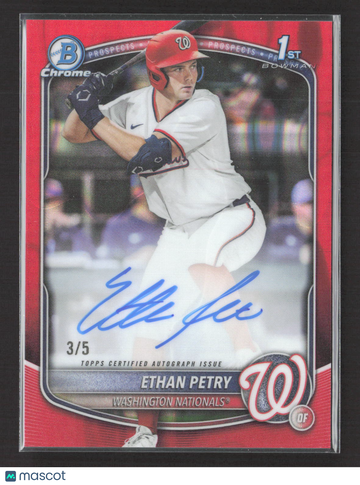 2025 Topps Bowman Chrome Ethan Petry #CPA-EP Red Refractor 3/5 Auto