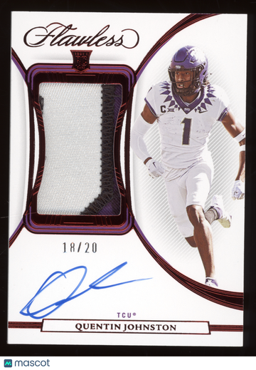 2023 Panini Flawless Collegiate Quentin Johnston #PA-QJ Patch Autograph /20