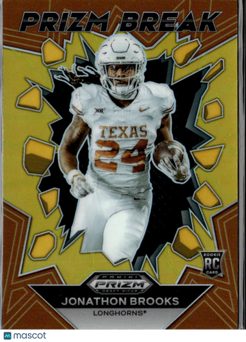 Jonathon Brooks 2024 Panini Prizm Draft Picks Prizm Break RC Orange /10 Texas Longhorns