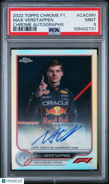 2022 Topps Chrome Formula 1 Chrome Autographs Max Verstappen #CACMV PSA 9