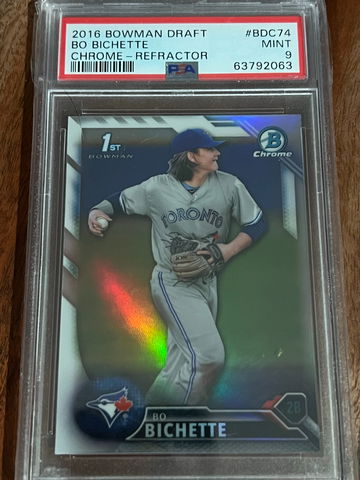 2016 Bowman Draft Chrome Bo Bichette 1st Bowman RC Refractor PSA 9 MINT