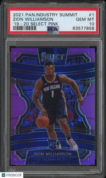 '19-20 Select Pink Zion Williamson #1 Rookie Pink Prizm #/10 Summit RC PSA 10
