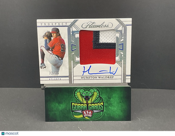 2024 Panini Flawless Hurston Waldrep #PPA-HW Prospect /25 Autograph Patch