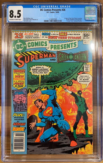 DC Comics Presents 26 CGC 8.5 1st New Teen Titans