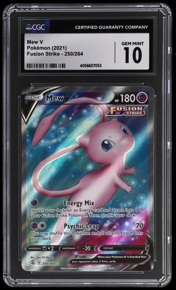 2021 Pokemon Sword And Shield Fusion Strike Mew V CGC 10 Pristine