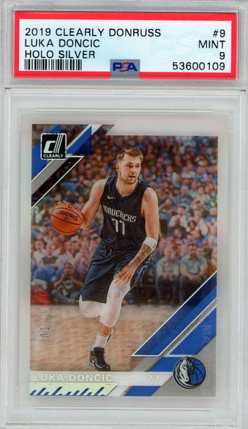 2019 Clearly Donruss Luka Doncic Holo Silver #'d 05/10 PSA 9 MINT Dallas Mavericks
