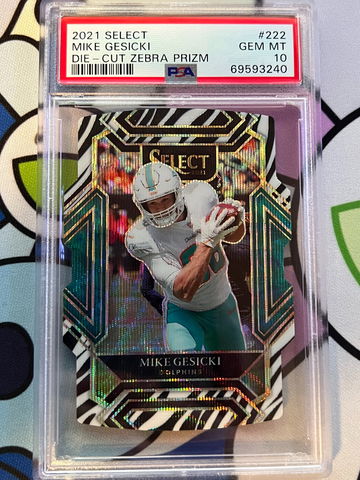 2021 Select Mike Gesicki Die-Cut Zebra PSA 10