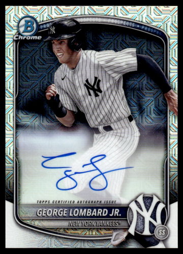 2025 Bowman Chrome BMA-GL George Lombard Jr. Prospects Rookie New York Yankees Auto