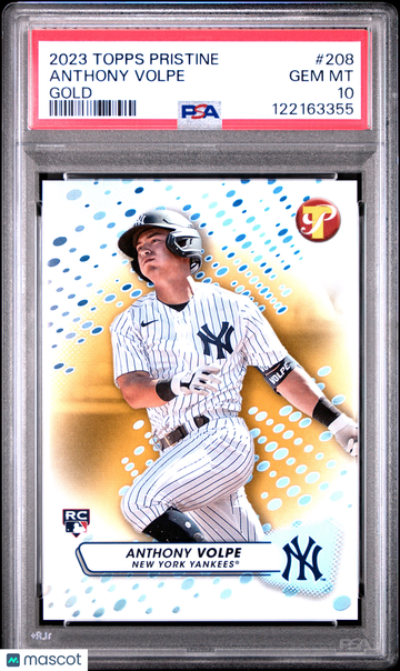 2023 Topps Pristine Anthony Volpe #208 Gold PSA 10