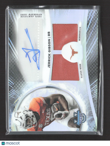 2025 Topps Bowman University's Best Football Jerrick Gibson #DRA-JG Superfractor Player-Worn Memorabilia Prospect Dual R