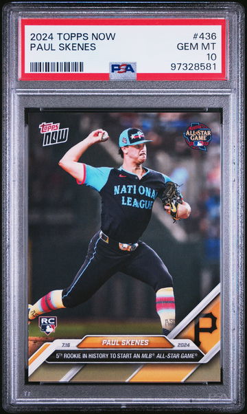 2024 TOPPS NOW PAUL SKENES #436 RC ROOKIE PSA 10