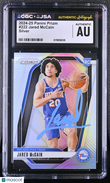 2024-25 Panini Prizm Jared McCain #222 Silver CGC Authentic JSA Auto Authentic