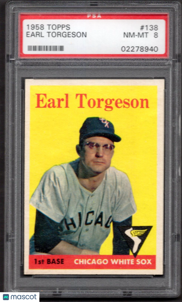 1958 Topps Earl Torgeson #138 PSA 8