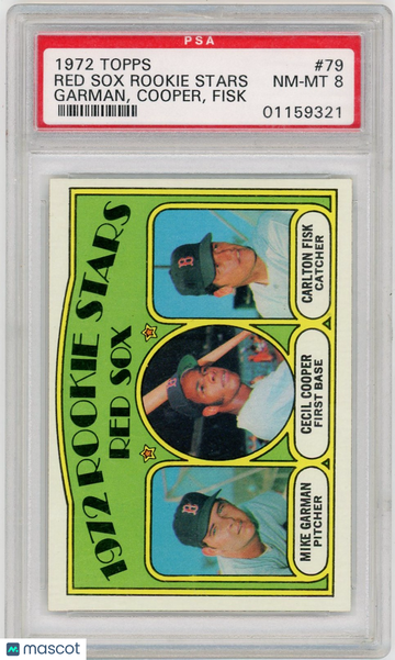 1972 Topps Red Sox Rookies #79 Garman Cooper Fisk PSA 8