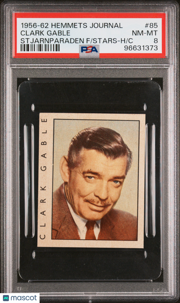 1956-62 Hemmets Journal Stjarnparaden Film Stars-Hand Cut Clark Gable #85 PSA 8