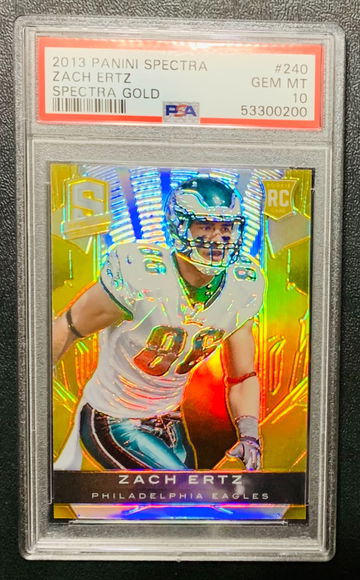 2013 Spectra Zach Ertz RC GOLD /10 PSA 10 POP 1 Eagles
