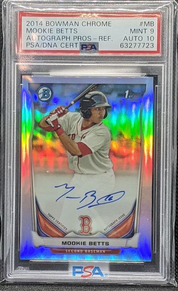 2014 Bowman Chrome Refractor /500 Mookie Betts Autograph PSA 9