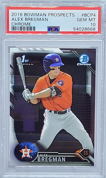 2016 Bowman Prospects #BCP4 Alex Bregman CHROME PSA 10