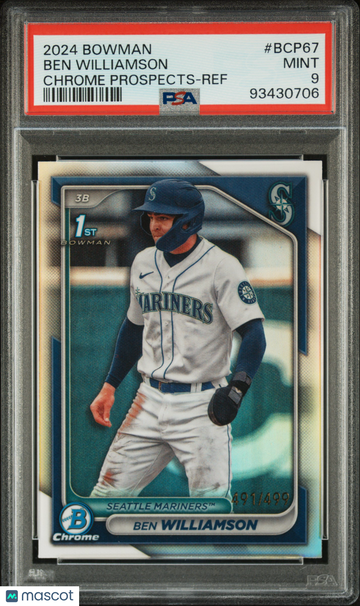 2024 Bowman Chrome Prospects Ben Williamson #BCP67 Ref /499 PSA 9