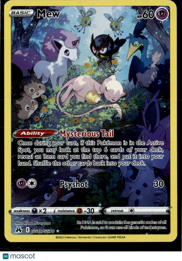 Mew 2023 Crown Zenith Holo Rare #GG10/GG70