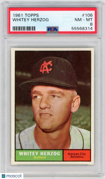 1961 Topps Whitey Herzog #106 PSA 8