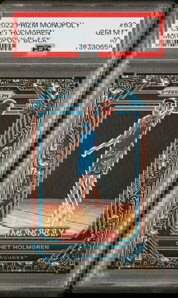 2022-23 Prizm Monopoly Chet Holmgren Black Icons Rookie RC #63 PSA 10 GEM MINT