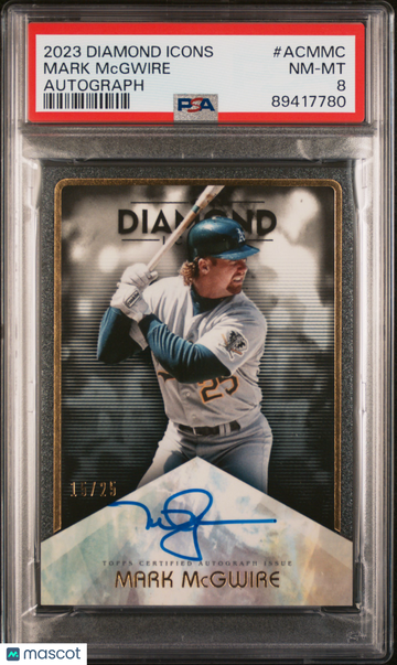 2023 Topps Diamond Icons Autographs Mark Mcgwire #ACMMC /25 PSA 8