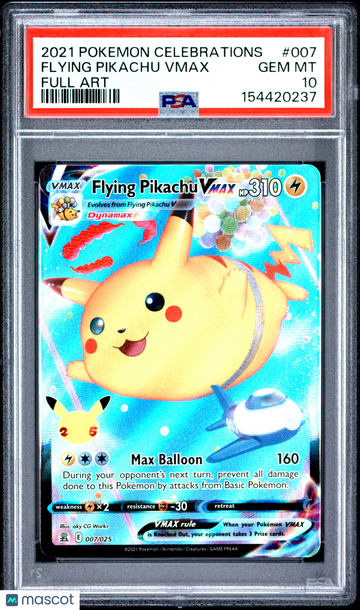 2021 Pokemon Celebrations Flying Pikachu VMAX #007 PSA 10