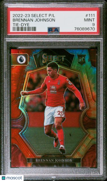 2022-23 Panini Select Premier League Brennan Johnson #111 Tie Dye PSA 9