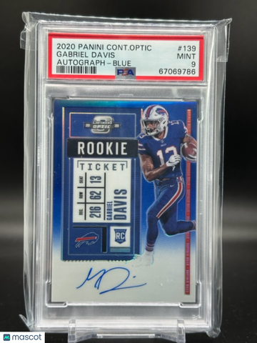 2020 Optic Gabriel Davis Rookie Auto Blue /75 PSA 9