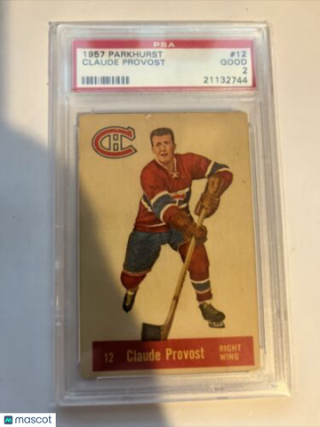 1957 Parkhurst Claude Provost #12 Rookie PSA 2