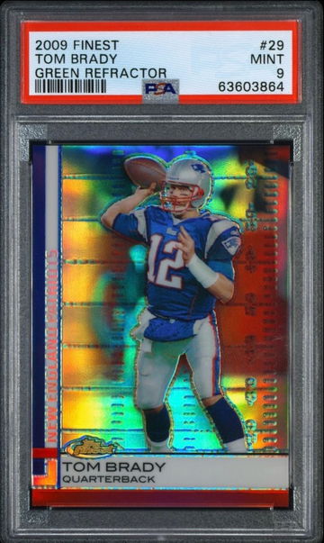 2009 Finest Tom Brady #29 GREEN Refractor PSA 9SN 16/199
