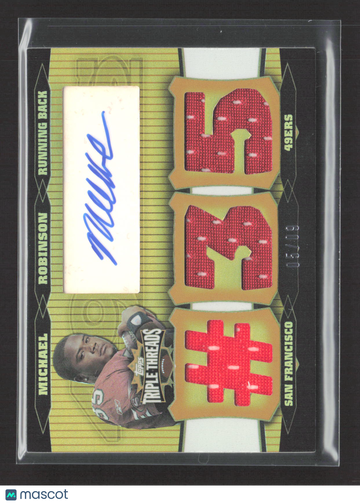 2006 Topps Triple Threads Michael Robinson #TTRA-132 Gold /09 Authentic Autograph Triple Jersey Relic