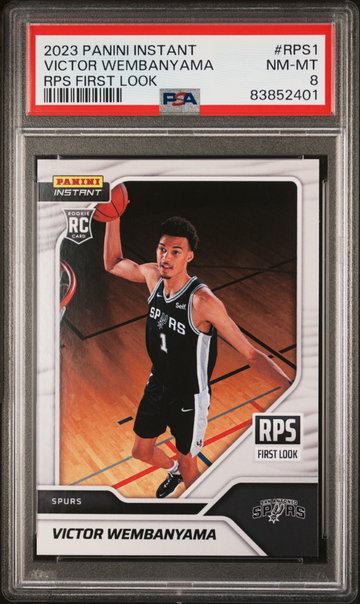 2023 PANINI INSTANT NBA RPS FIRST LOOK VICTOR WEMBANYAMA #RPS1 RC PSA 8