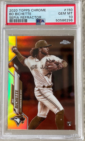 2020 Topps Chrome Bo Bichette Sepia Refractor RC PSA 10 #150