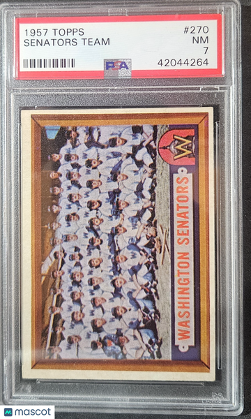 1957 Topps Senators Team #270 PSA 7