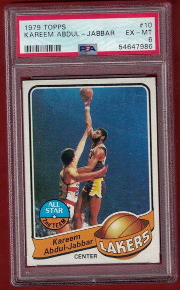 1979 TOPPS KAREEM ABDUL-JABAR ( LAKERS ) PSA 6 CARD #10!