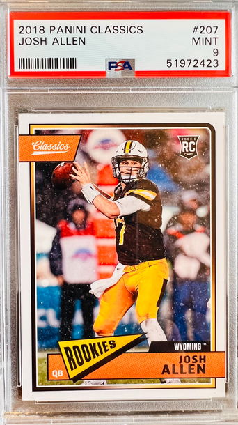 ⭐️ 2018 JOSH ALLEN PANINI CLASSICS #207 PSA 9 RC 🔥📈 