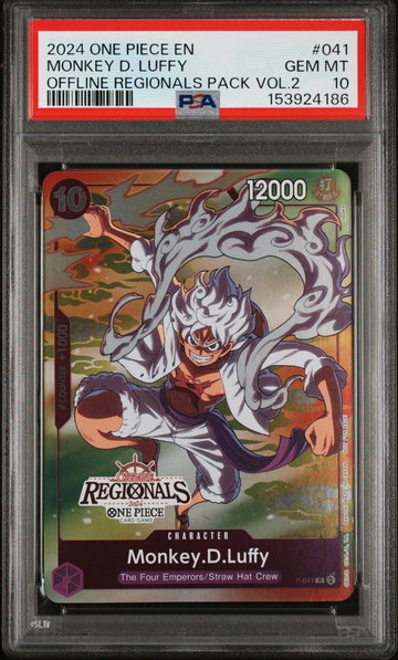 2024 One Piece Promos Offline Regionals Pack Volume 2 Monkey D. Luffy #P-041 PSA 10